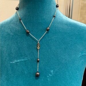 Elegant Black Faux Pearl Necklace